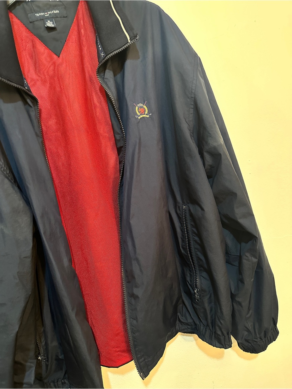 Tommy Hilfiger Navy Lightweight Jacket with Red Interior